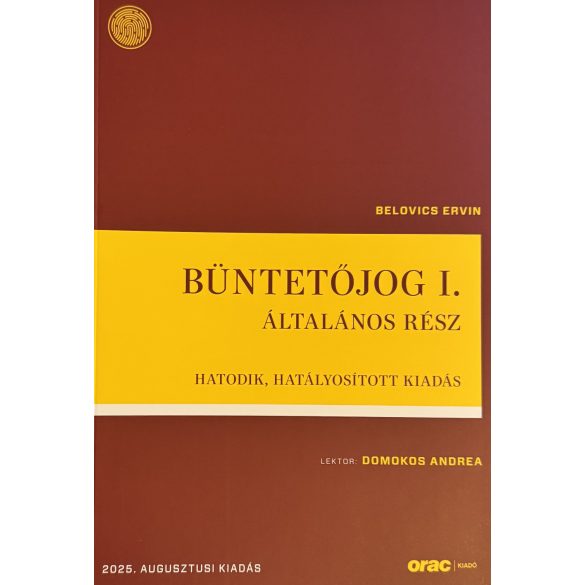 Büntetőjog I. Általános rész (2025)