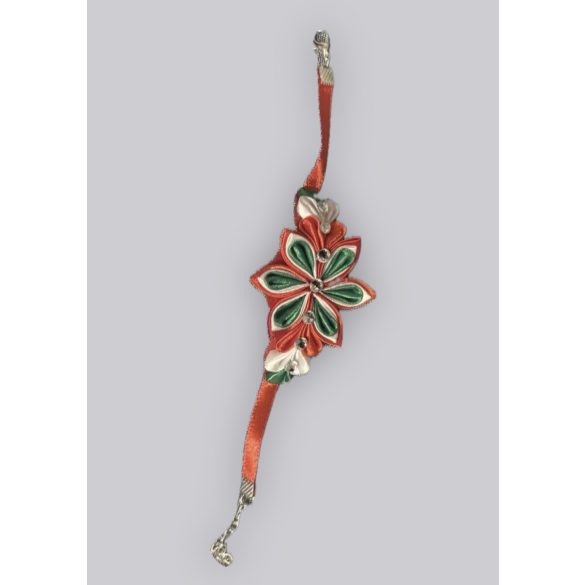 Magyar trikolor virág karkötő